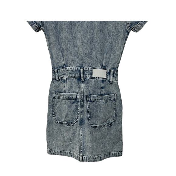 PISTOLA WOMENS XSMALL DENIM BRIX AVIATOR COTTON MINI JEAN DRESS BLUE NEW - Picture 10 of 14
